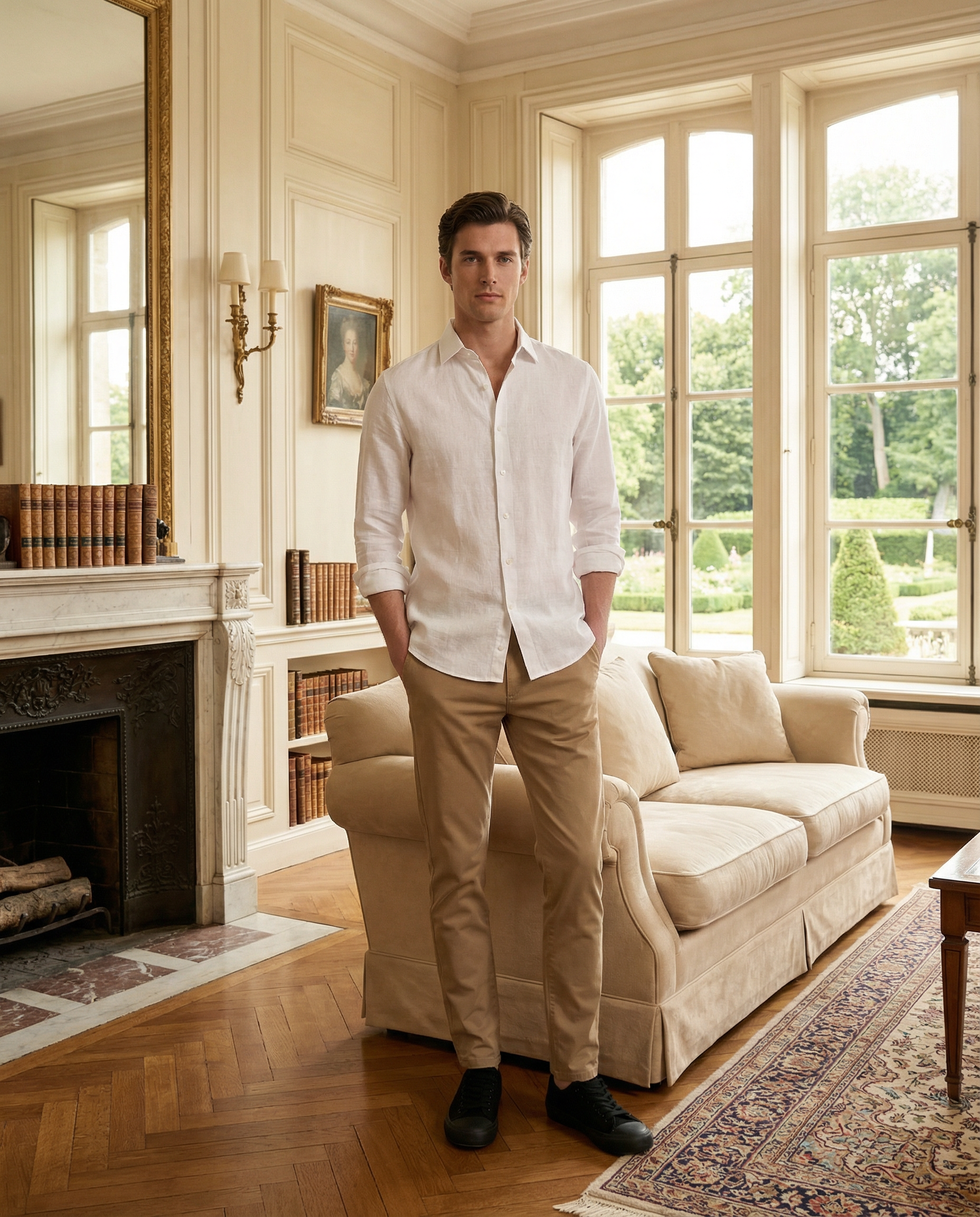 Soft Beige Slim Chino